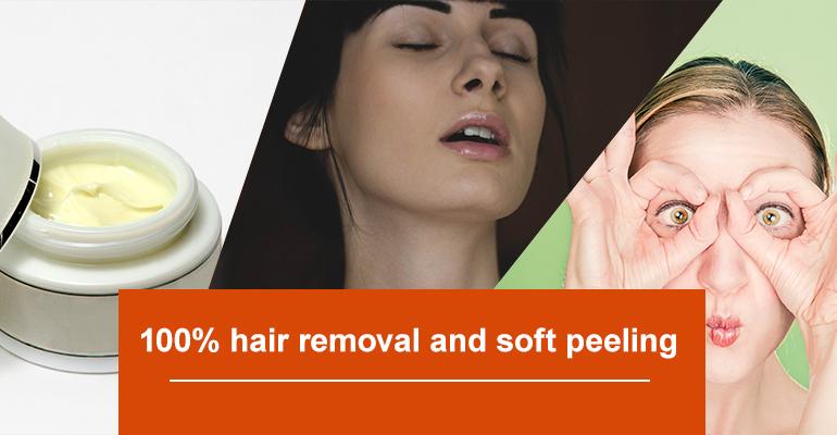 100% hair removal and soft peeling